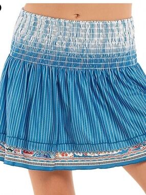 Lucky in Love Blue Smocked Tennis, Golf, Pickleball Skirt, Skort, medium